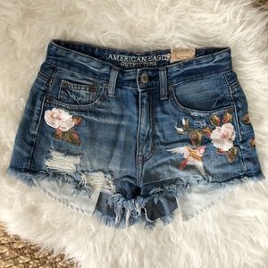 Embroidered Jean shorts